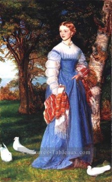 Arthur Hughes œuvres - Portrait de Mme Louisa Jenner préraphaélite Arthur Hughes